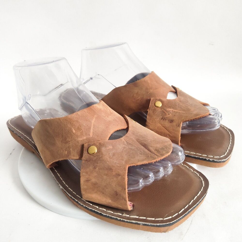 Brown Leather Women Sandals